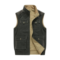 Thumbnail for Men's Casual Vest Spring And Autumn Multi-pocket Double-sided Waistcoat Vest Coat