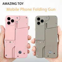 Thumbnail for Folding Pistol Bullet Automatic Shell Throwing Toy Creative Soft Bullet Toy Mobile Phone Appearance Gun Outdoor Interactive Kid Gift