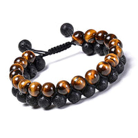 Thumbnail for Tiger Eye Couple Bracelets Matte Black Agate Beads Bracelet