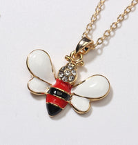 Thumbnail for Summer Jewelry Necklace Lady Cartoon Cute Drop Oil Studded Bee Pendant