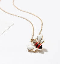 Thumbnail for Summer Jewelry Necklace Lady Cartoon Cute Drop Oil Studded Bee Pendant