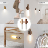 Thumbnail for Auto LED USB Magnetic Wood Wireless Night Light Corridors Porch Lights PIR Motion Sensor Wall Light Cabinet Lamp