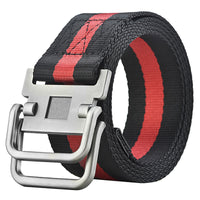 Thumbnail for Men's Military Training Belt With Double Buckle Canvas