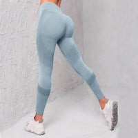 Thumbnail for High Waist Seamless Yoga Pants Women's Solid Color Dot Striped Print Butt Lifting Leggings Fitness Running Sport Gym Legging Outfits