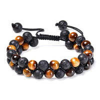Thumbnail for Tiger Eye Couple Bracelets Matte Black Agate Beads Bracelet