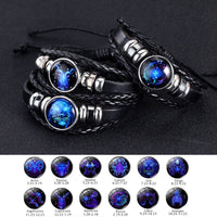 Thumbnail for 12 Constellations Luminous Bracelet Fashion Nightlight Punk Style Starry Sky Bracelet For Men Women Children