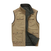 Thumbnail for Men's Casual Vest Spring And Autumn Multi-pocket Double-sided Waistcoat Vest Coat