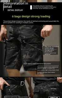 Thumbnail for Multi-pocket Men's Summer Tactical Pants Commuter Shorts