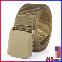 Thumbnail for Mens Outdoor Sports Military Tactical Nylon Waistband Canvas Web Belt Adjustable