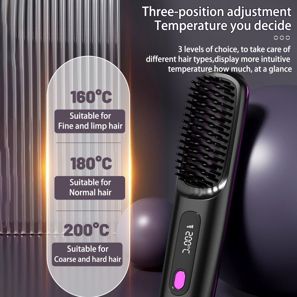 2 In 1 Wireless Hair Straightener Brush